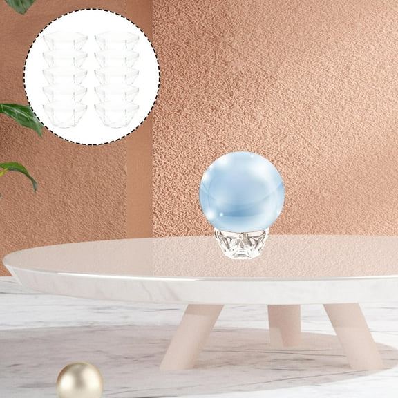 UNOMOR 10Set Crystal Sphere Acrylic Stand Display Decorative Purpose Circular Holder for Ornaments