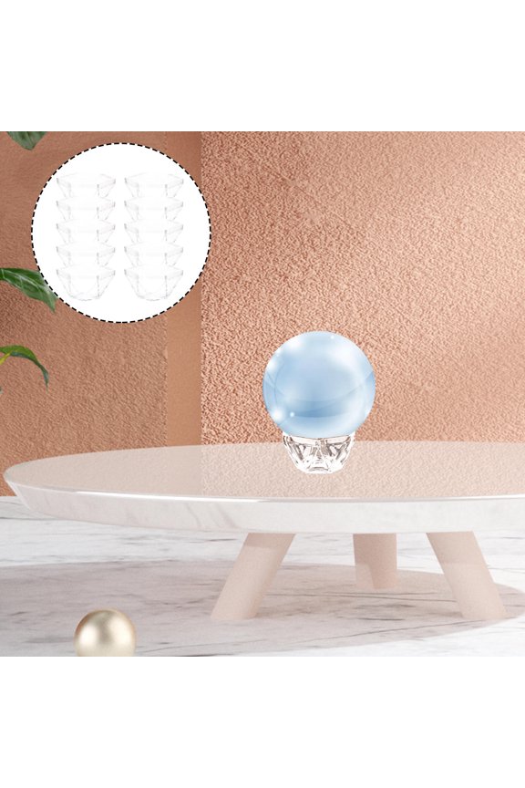 10Set Crystal Sphere Acrylic Stand Display Decorative Purpose Circular Holder for Ornaments