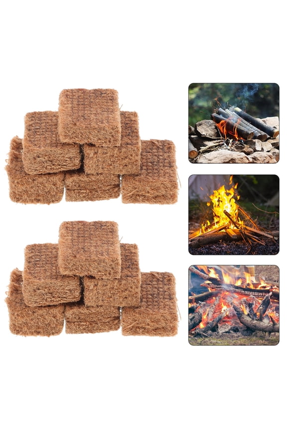 10pcs Fire Bricks Fire Starter Cubes Brown Quick Ignition for Camping