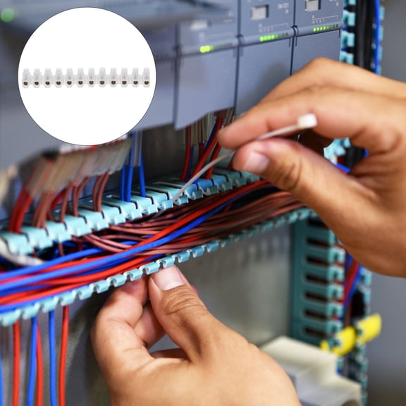 UNOMOR 10pcs Ground Circuit Terminal Blocks Screw Terminal Block White Brass for Electrical Wiring