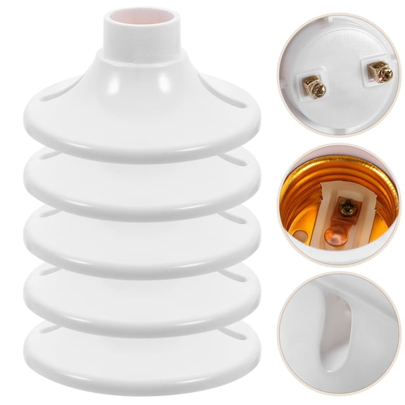 UNOMOR 10pcs Lamp Bulb Holder Ceiling Light Fitting White Flame Retardant for Home Lighting