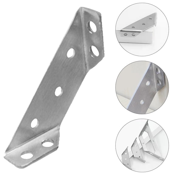 UNOMOR 10pcs Right Angle Bracket Trapezoid Stainless Steel Corner Brace for DIY Enthusiasts