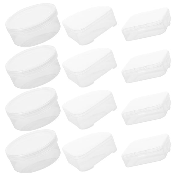 Soimiss 12Pcs Powder Puff Box Plastic Makeup Sponge Storage Organizer Portable Case