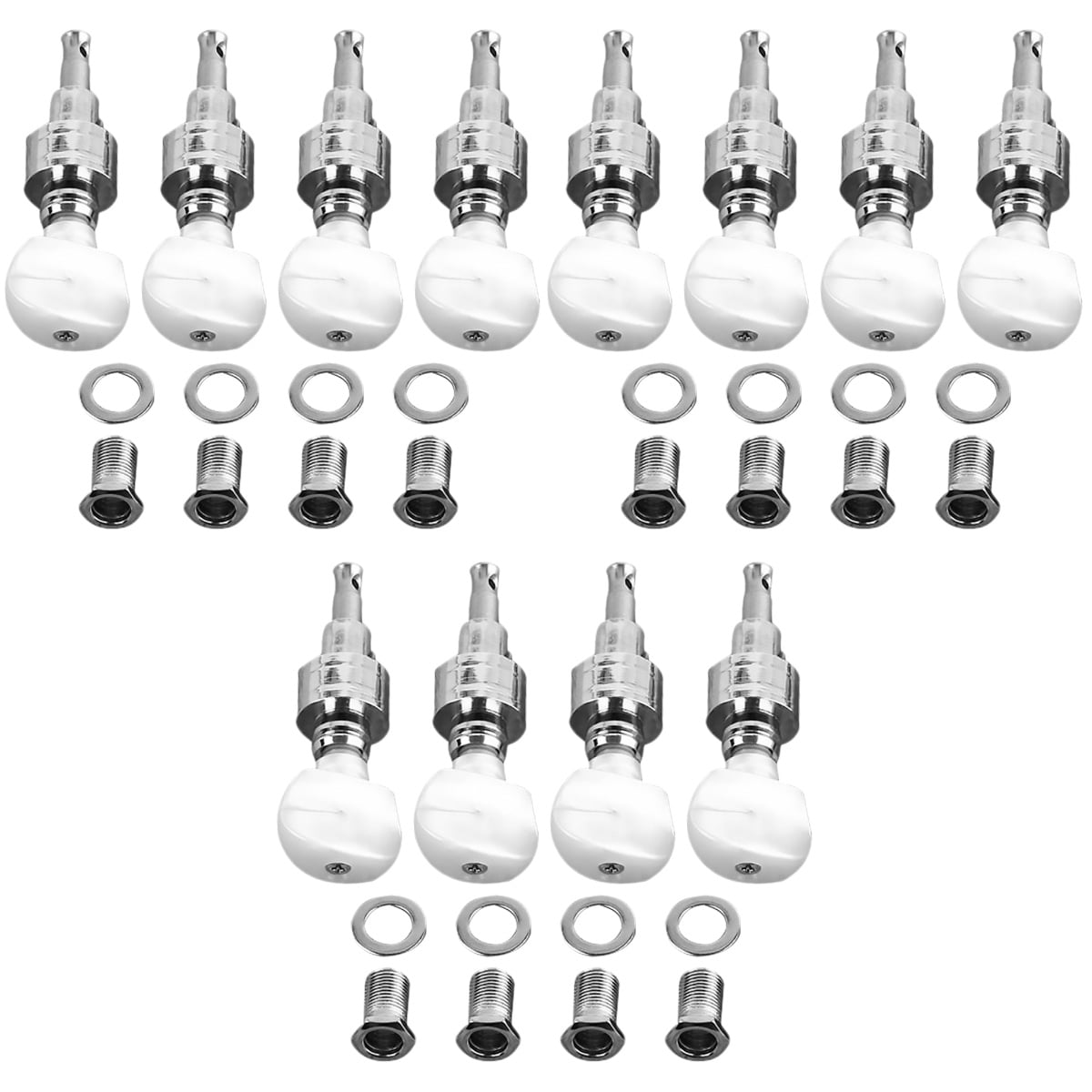 Soimiss 12 pcs Banjo Machine Heads Tuning Pegs Tuners Keys with 4 Bushings for Banjo