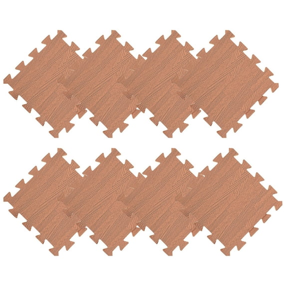 Soimiss 12Pcs Floor Tiles Interlocking Wood Grain Mats