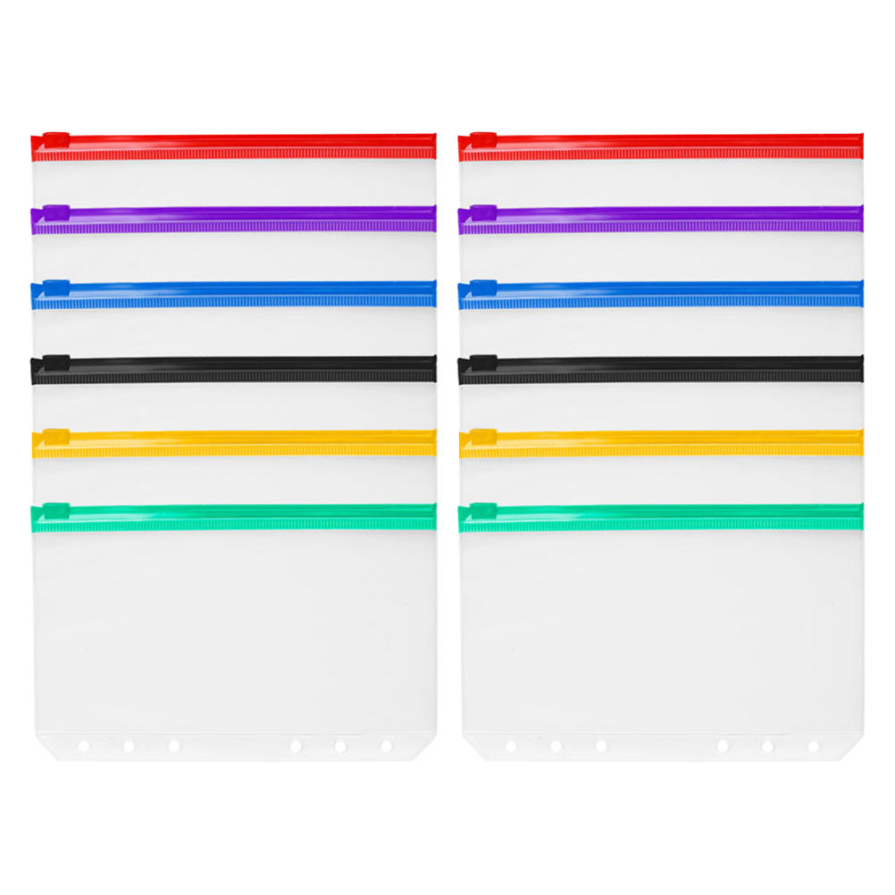 UNOMOR 12pcs Simple and Practical PVC Punched Binder Pockets for School ...