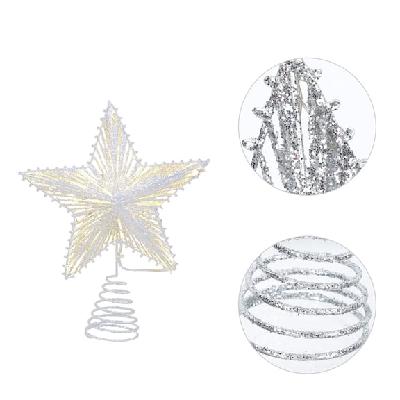 UNOMOR 1Pack Christmas Tree Star Light Plastic Decoration Gold for present Giving Families