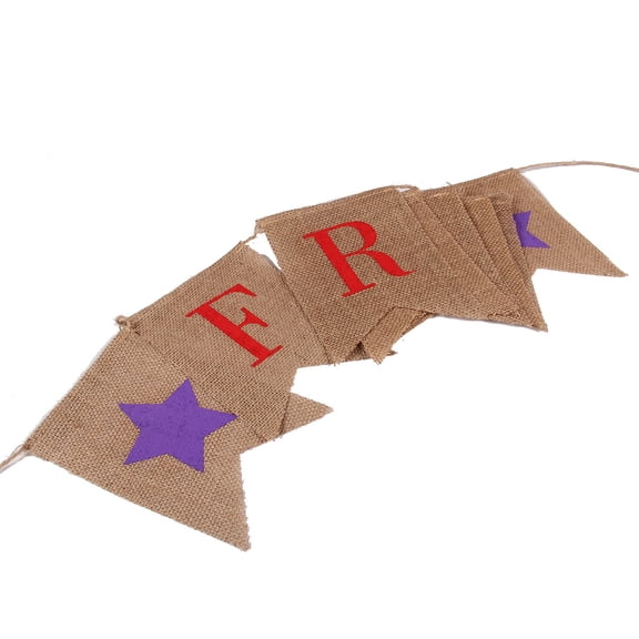 Soimiss patriotic decorations bunting banner jute cloth 1Pcs