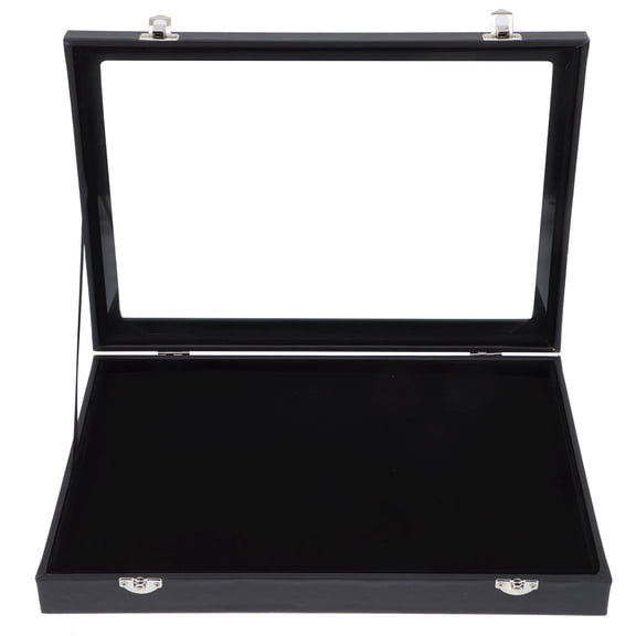 Soimiss Badge Display Box Wooden Black 1Pcs