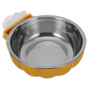 Soimiss 1Pack Bird Cage Feeding Dishes Stainless Steel Yellow Round Design For Pet Owners With Small Birds