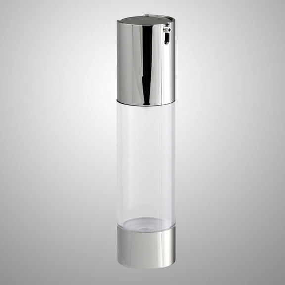 Soimiss Transparent Airless Pump Bottle for Makeup with Plated Silver Emulsion Dispenser Plastic Bottle