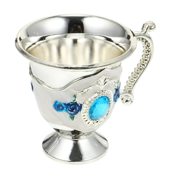 Soimiss 1Pc European Style Drinking Cup in White Zinc Alloy for Home Bar Use Retro Design
