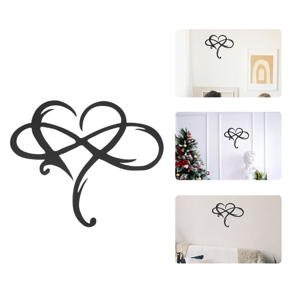 UNOMOR 1Pack Wall Decor Silver Heart Shape Iron Wall Art for Living Room Home Owners
