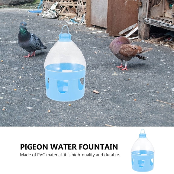 Soimiss Outdoor Bird Water Dispenser Pigeon Water Feeder Blue PVC 1Pc