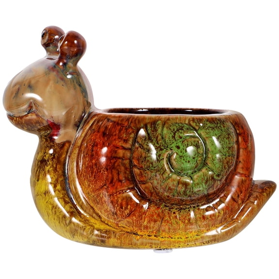 Soimiss Unique Small Succulent Pot Snail Decor Brown 1Pc