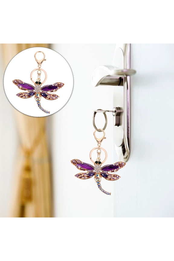 1Pcs Bling Keychain Dragonfly Hanging Accessory Zinc Alloy for Adults Everyday Use