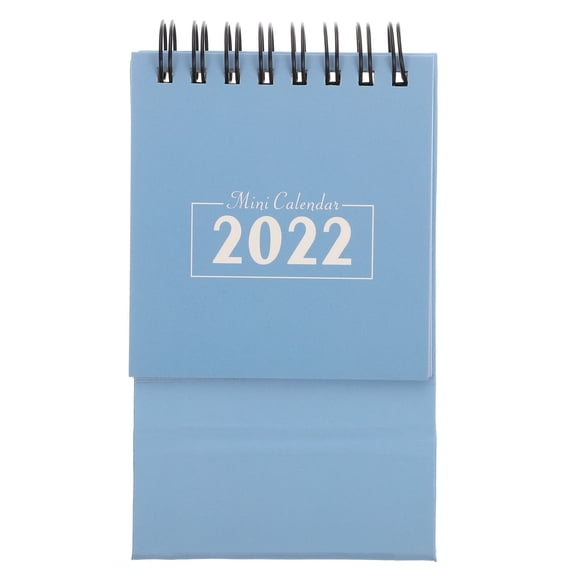 UNOMOR 1Pcs Office Desk Planner Desk Calendar Blue Twin Wire Binding Time Checking Tool