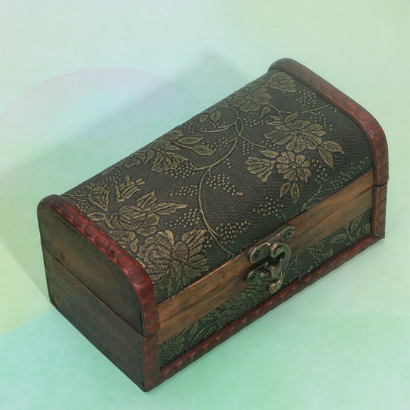 Soimiss 1Pc Chinese Style Wooden Storage Box Dark Brown Chic Vintage Container for Storage