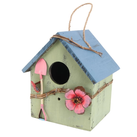 UNOMOR 1Pcs Rustic Style Wood Bird Nesting Box for Bird Lovers and Garden Enthusiasts