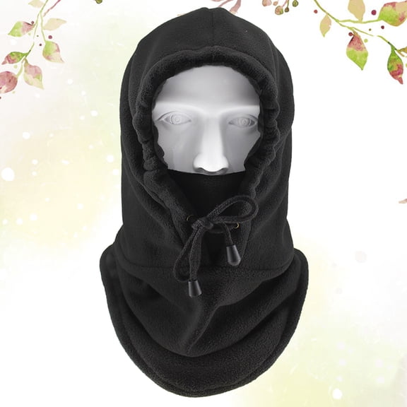 UNOMOR 1Set Cold Weather Cycling Cap Windproof Polyester for Women Black