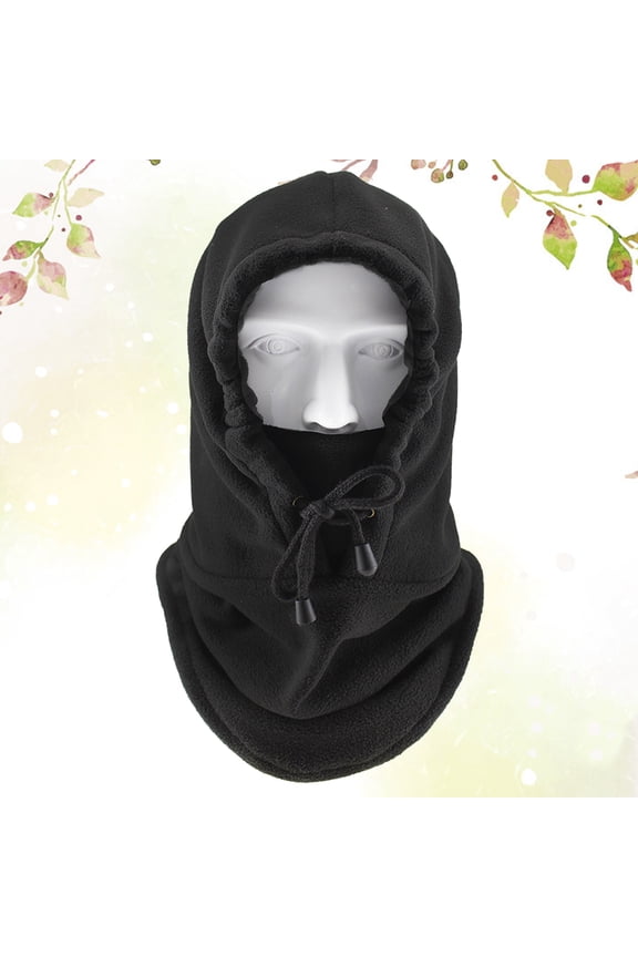 UNOMOR 1Set Cold Weather Cycling Cap Windproof Polyester for Women Black