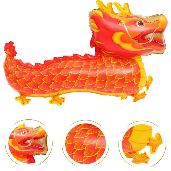 Soimiss Dragon Head Balloon Red Aluminum Foil 1Pcs