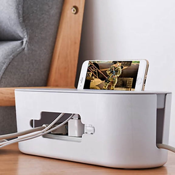 Soimiss Wire Storage Box White for Cable Management and Safe Electrical Cord Organization