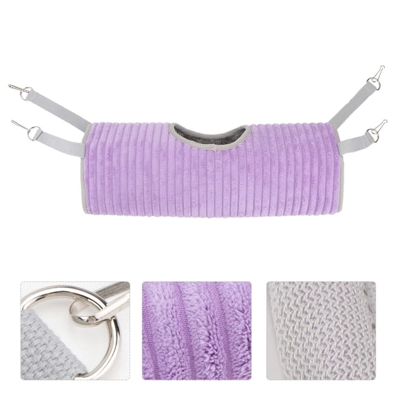 Soimiss Comfortable Metal Frame Pet Hammock for Small Animals in Purple