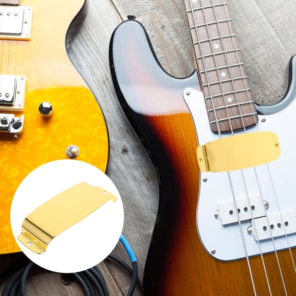 Soimiss Golden Zinc Alloy Bass Pickup Cover Durable Protection for Instruments