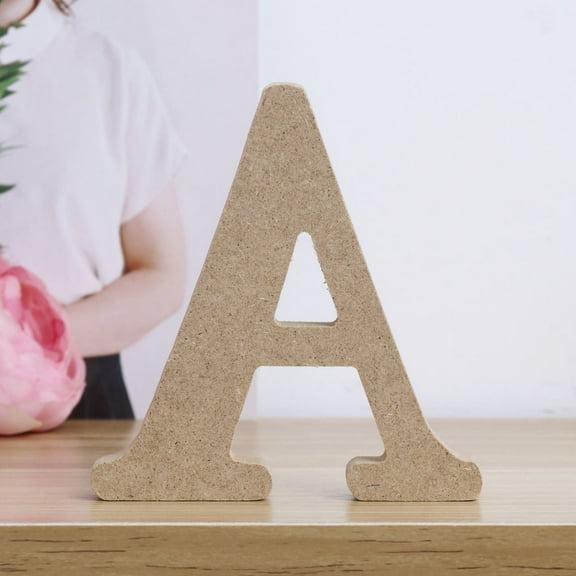 UNOMOR 1Set Rectangular Wooden Letters Plaque for Home Decor and Wall Decoration in Brown