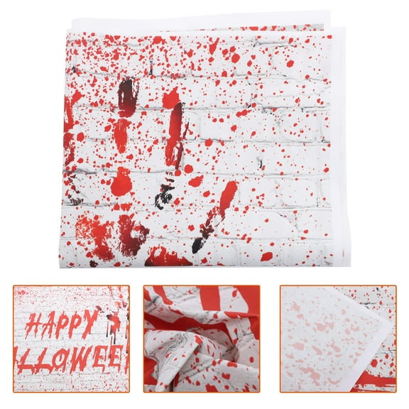 Soimiss Brick Background Cloth White for Scary Photo Booth