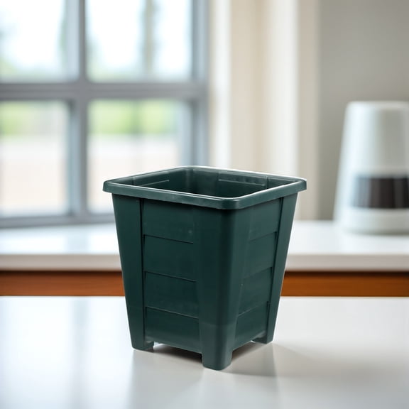 Soimiss PP Resin Flower Planter Pot Dark Green Lightweight and Reusable