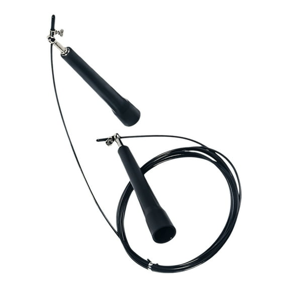 Soimiss 1Pc Black Fitness Jump Rope with Ergonomic Grip and Fast Rotation for Exercise