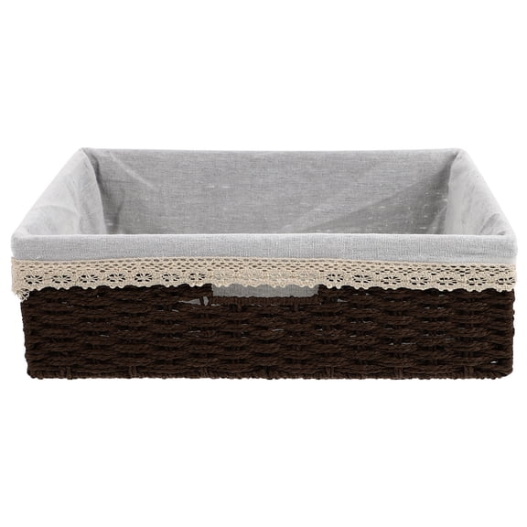 UNOMOR 1Set Woven Storage Baskets Coffee Iron Snack Basket Daily Use Office Organization