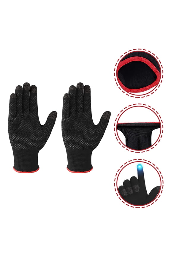 UNOMOR 2 Pairs Texting Gloves Men Gloves Unisex Black Comfortable Cold Weather