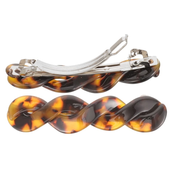UNOMOR 2 Pcs Hair Barrettes for Women Dance Parties Hair Styling with Elegant Design Dark Tortoiseshell