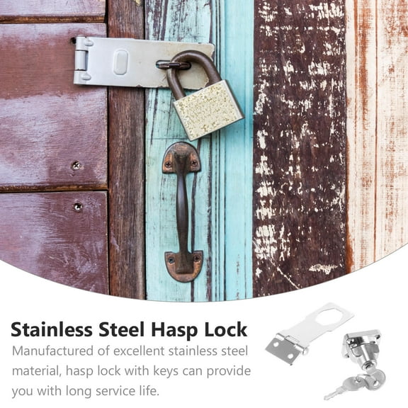 Soimiss Safety Keyed Hasp Lock with Keys Stainless Steel Silver 2Sets