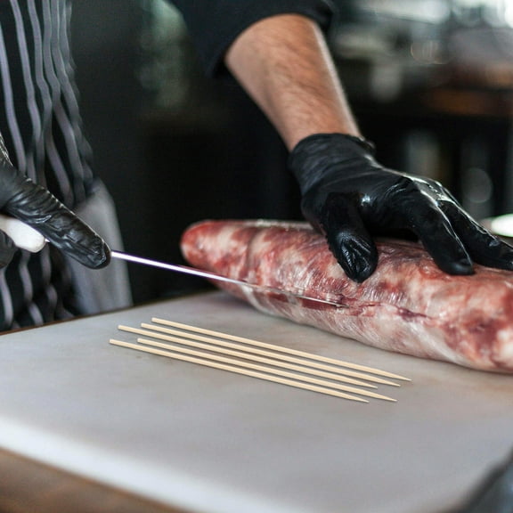 Soimiss 200Pcs Bamboo Skewers Natural Beige Smooth Surface Food Sticks for Grilling Barbecue