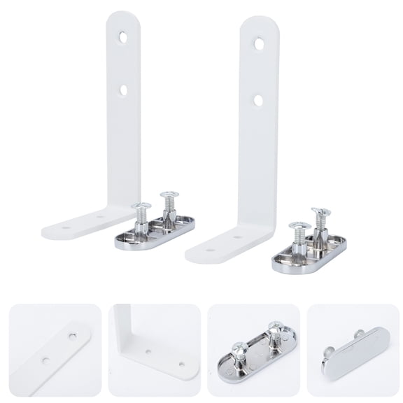 Soimiss 2Sets White Corner Shelf Bracket Right Angle Screen Fixing Brackets