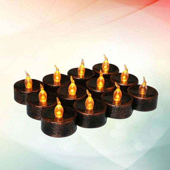 Soimiss Tea Lights Flameless Candles Black Shell 20 Pcs Fireproof For Wedding Party