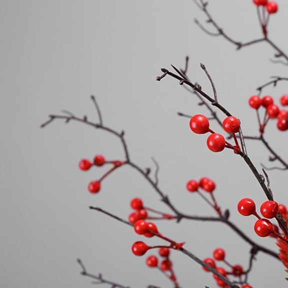 UNOMOR 200pcs Berry Decorations Artificial Fruit Cherry Ornament Red Foam Decorative For Baby Shower