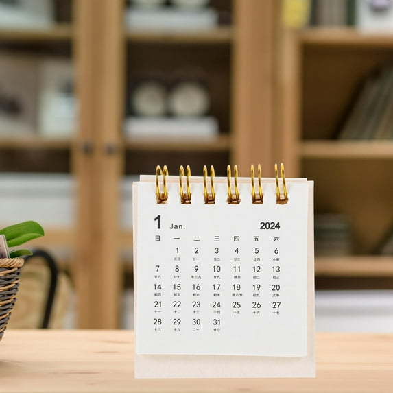 Soimiss Office Desk Calendar 2024 Small White Paper Calendar for Daily Use and Home Accessory