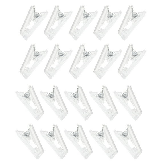Soimiss Plastic Sticky Hanging Spring Clips Transparent 20-Pcs 1X0.4In