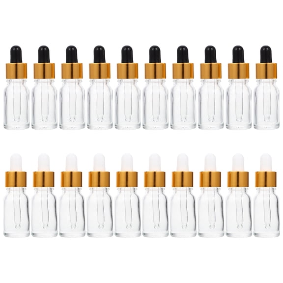 UNOMOR 20Pcs White Glass Dropper Bottles for Essential Oils and Storage Use Portable Travel Size
