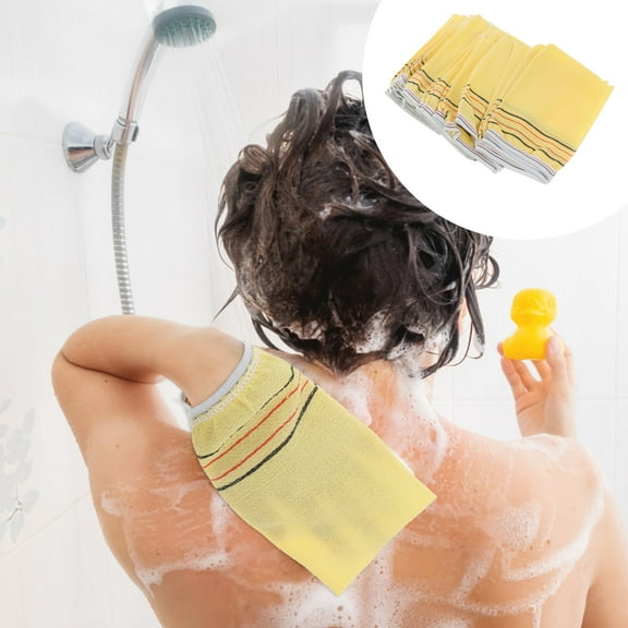 Soimiss 20Pcs Comfortable Khaki Exfoliating Gloves for Shower and Multi Purpose Bathing