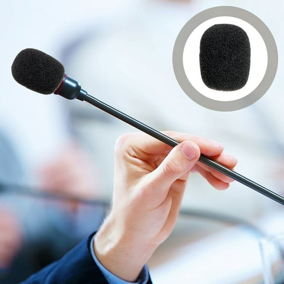 Soimiss 20Pcs Black Practical Mic Accessories Sponge Covers for Lapel Microphones Easy to Replace