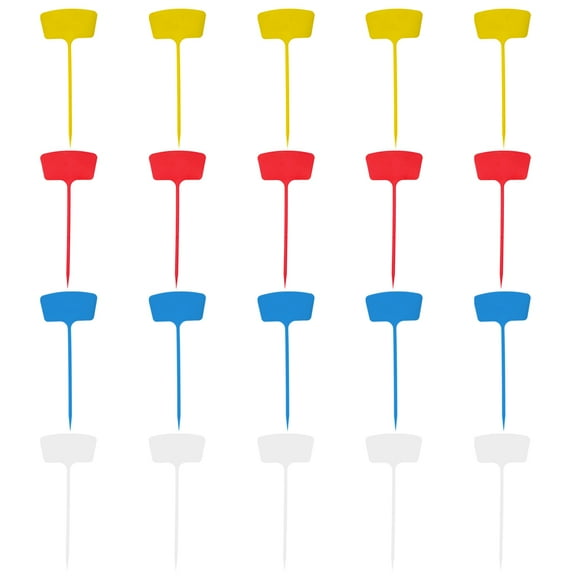 UNOMOR 20pcs Garden Insert Tags Writeable Durable Plant Labels With Bright Colors For Garden Park And Store Red