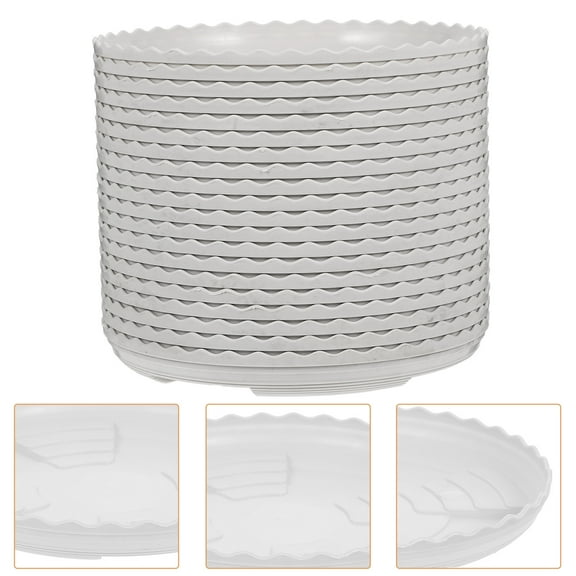 Soimiss 20Pcs White Plastic Planter Plates for Water Catching Indoors