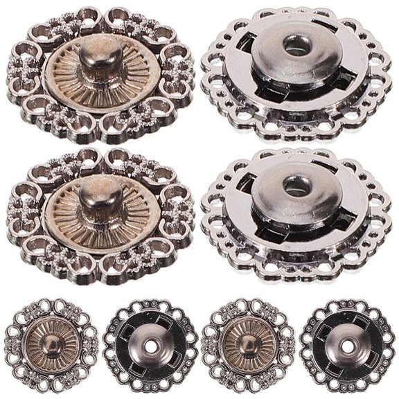 UNOMOR 25Pcs Snap Fasteners Button Snaps Clothes Decoration Zinc Alloy for Sewers Black Daily Use