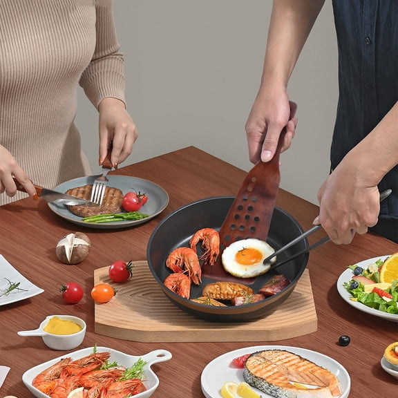 UNOMOR 2Pack Non Stick Spatula for Kitchen Use with Wood Material Handcrafted Design